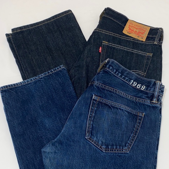 New Bundle Levi's and Gap Men's Dark Blue Straight Keg Jeans - Picture 1 of 7